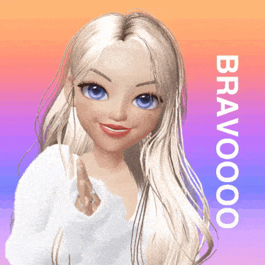 a picture of a cartoon girl with the word bravooo on the bottom