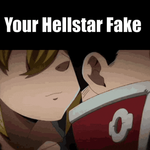 a picture of a man and a woman kissing with the words " your hellstar fake " above them