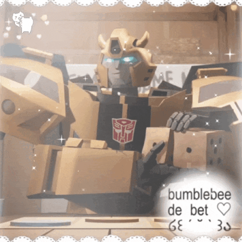 a picture of a robot with the words bumblebee de bet