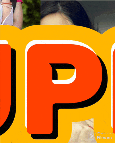 a woman 's face is visible behind the letters upi