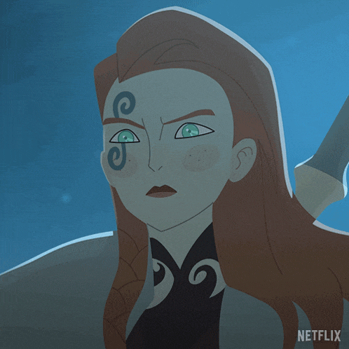 a cartoon of a woman with a tattoo on her face and the word netflix on the bottom right