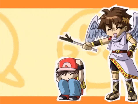 a cartoon drawing of a boy holding a stick