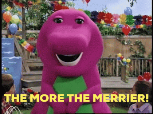 Barney The More The Merrier GIF - Barney The More The Merrier Barney The Dinosaur GIFs
