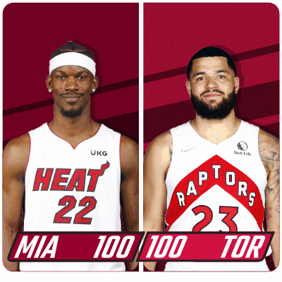 Miami Heat (100) Vs. Toronto Raptors (100) Fourth-period-overtime Break GIF - Nba Basketball Nba 2021 GIFs