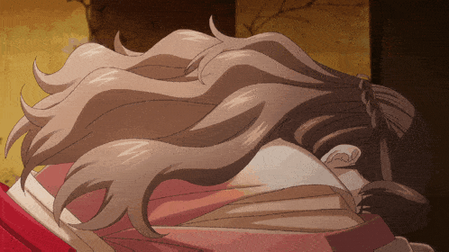 a close up of a person 's hair in a cartoon style
