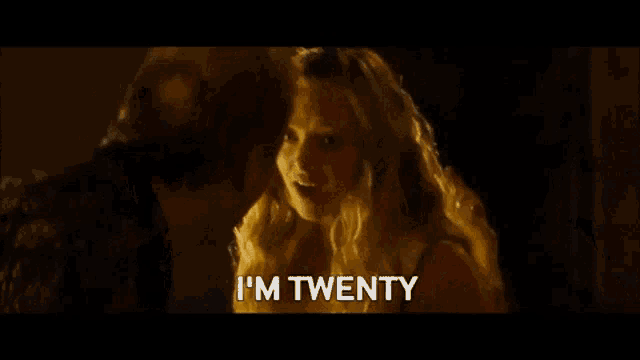 a man and a woman are kissing and the man says i 'm twenty