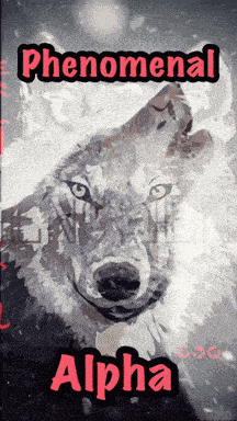 a picture of a wolf with the words phenomenal alpha on it