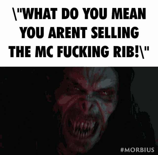 a poster for a movie called morbius with a picture of a monster on the bottom