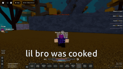 a screen shot of a video game with the words lil bro was cooked