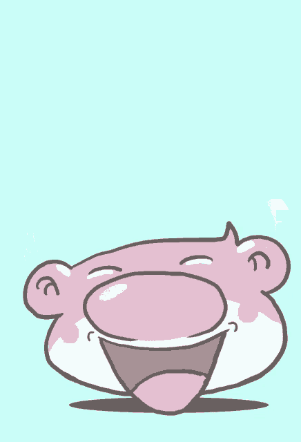 a cartoon drawing of a bear with a big smile