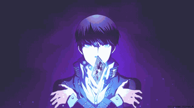 a picture of a person with a blue light coming out of his mouth