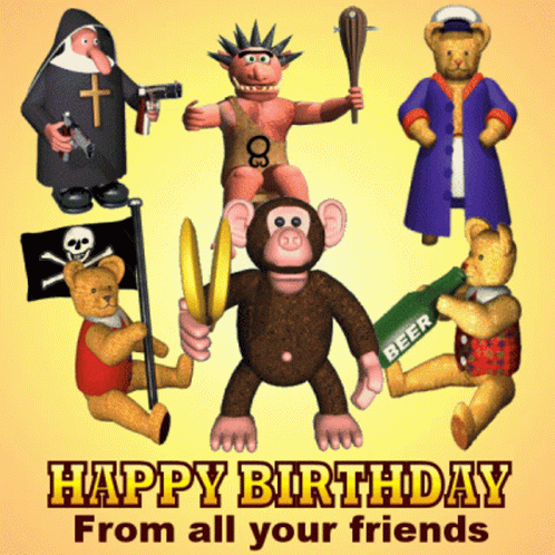 Happy Birthday From All Your Friends GIF - Happy Birthday From All Your Friends Birthday Greetings GIFs