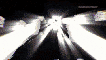 a computer generated image with the words doomguybot in the upper right corner