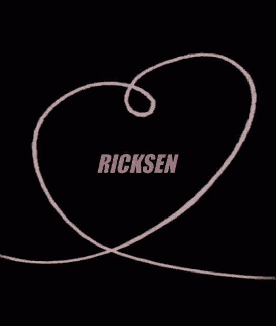 a drawing of a heart with the word ricksen on it