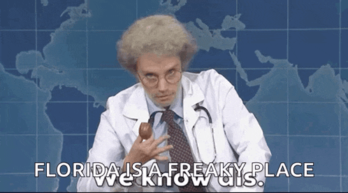 a doctor with a stethoscope around his neck says florida is a freaky place we know