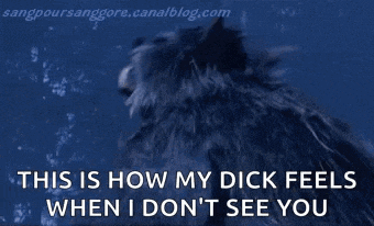 a picture of a werewolf with the words `` this is how my dick feels when i don 't see you ''