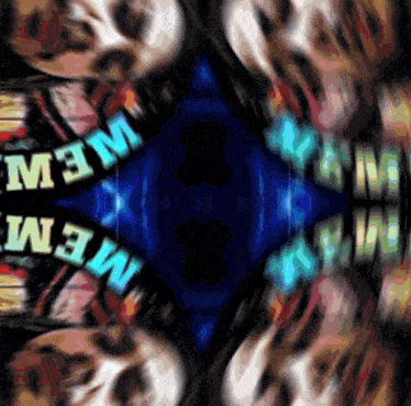 a kaleidoscope with the word mem in the middle