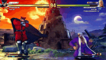 a video game is being played with the number 94 in the upper right corner