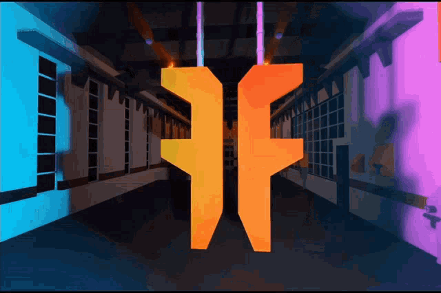 a hallway with a sign that says " ff " on it