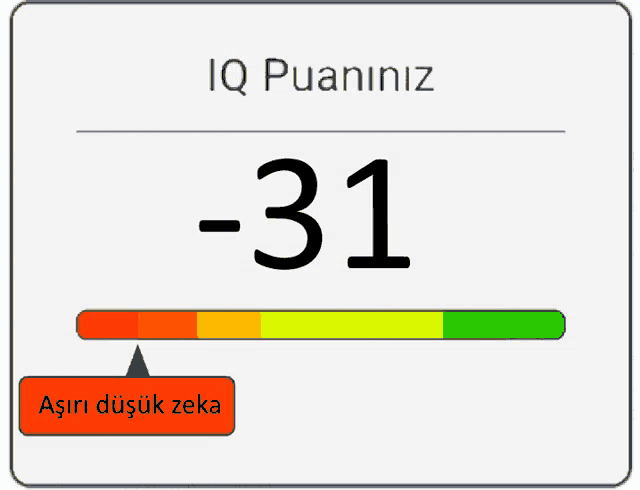 a sign that says ' iq puaniniz ' on it