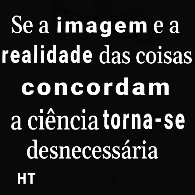 a black background with white text that says se a imagem e a realidade das coisas