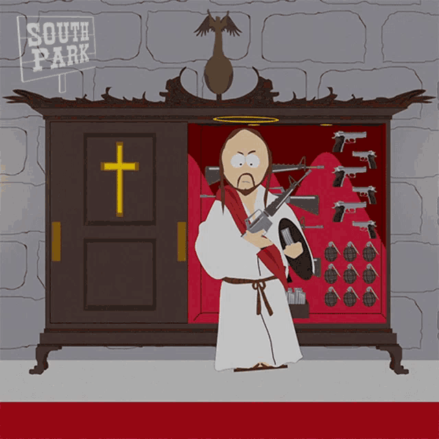 Lock And Load Jesus Christ GIF - Lock And Load Jesus Christ South Park GIFs