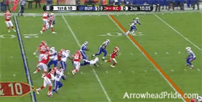 a football game between the bills and the chiefs