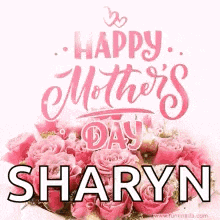 a happy mother 's day card with a bouquet of pink roses .