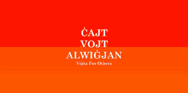 a red background with white text that says čajt vojt alwigjan