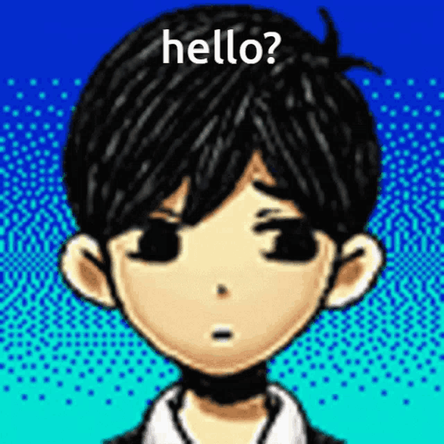 a cartoon of a boy with the words hello written above him