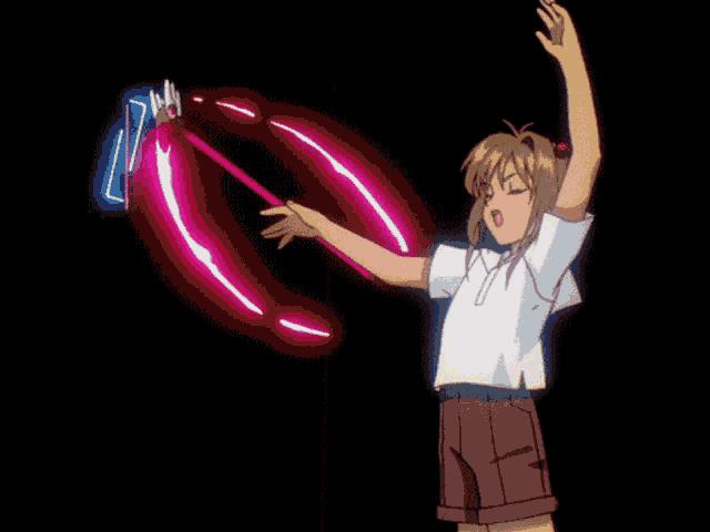 a close up of a girl with her eyes closed and a pink light behind her