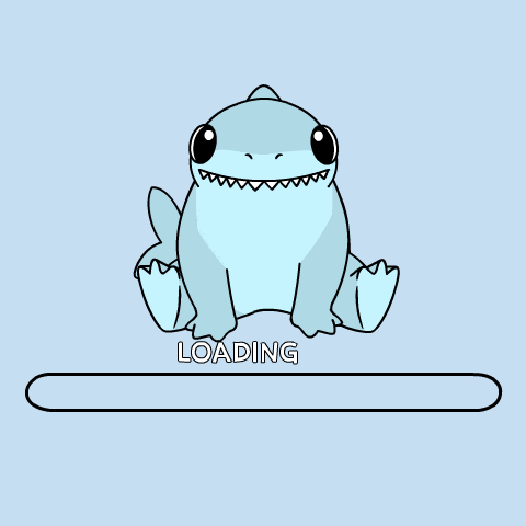 a cartoon of a shark with the words hugs sent below it