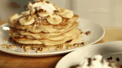 Pancakes 3 Ways: Banana Walnut, Chocolate Chip, And Blueberry Ricotta GIF - Pancakes Hotcakes Chocolate GIFs