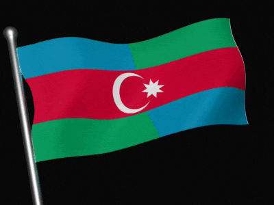 the flag of azerbaijan has a crescent moon and a star on it