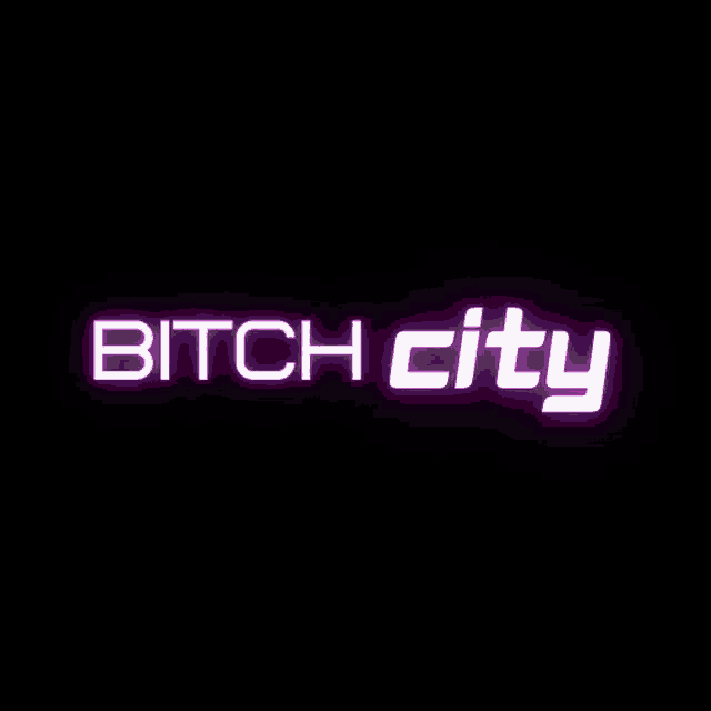a logo for bitch city with a diamond in the center