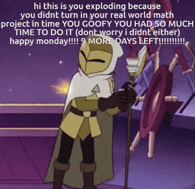 a cartoon character is holding a cane with a caption that says hi this is you exploding