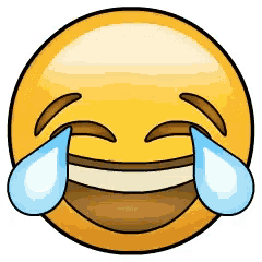 a yellow smiley face with tears coming out of its eyes