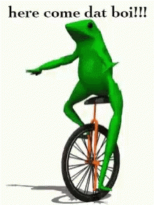Unicycle Frog GIF - Unicycle Frog Here Come Dat Boi GIFs