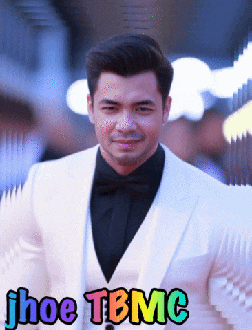 a picture of a man in a white suit with jhoe tbmc written on the bottom right