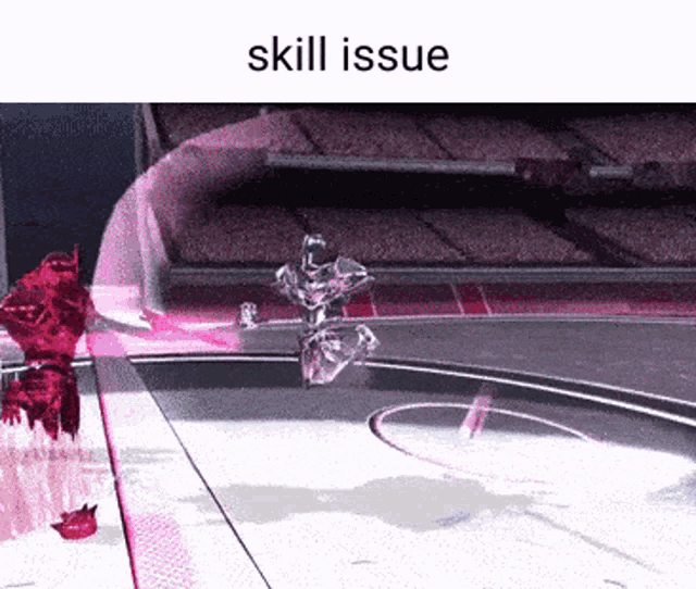 a screenshot of a video game with the words skill issue on the bottom