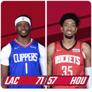 two basketball players from the clippers and rockets