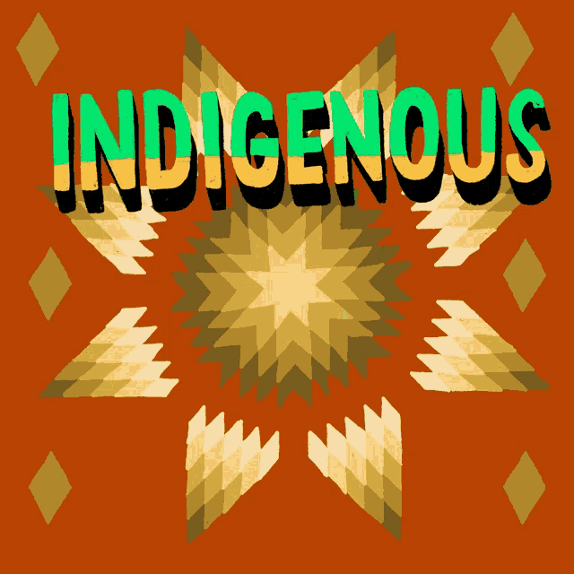 a poster for indigenous people 's day with a geometric pattern