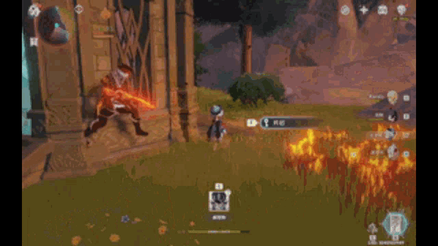 a screenshot of a video game with a yellow explosion in the middle of the screen
