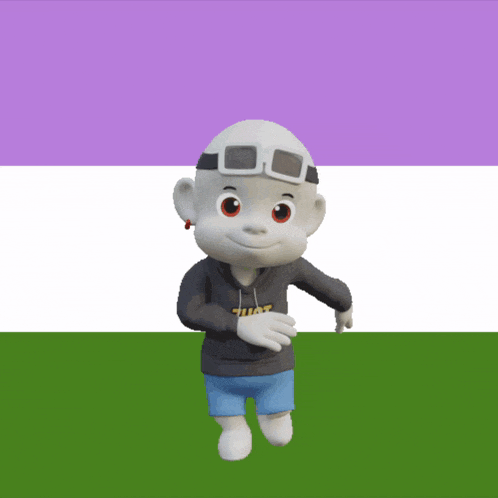 a cartoon character wearing a sweatshirt that says trust
