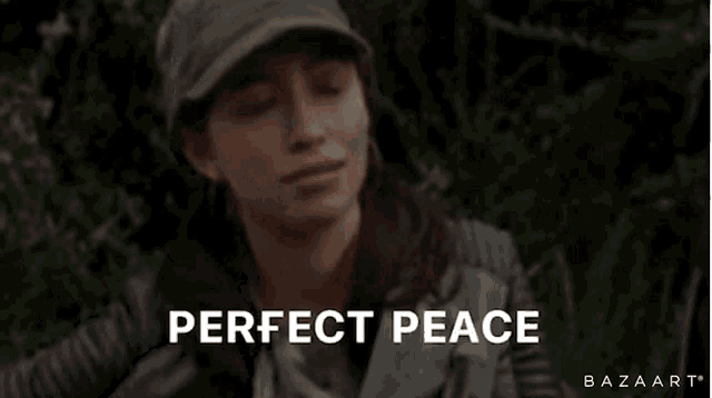 a man is laying on the ground with the words perfect peace written above him