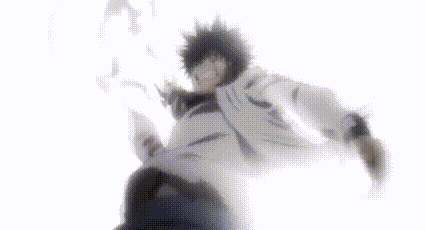 a black and white image of a person in a white jacket flying through the air .