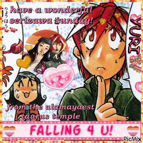 a picture of a man with red hair and the words " have a wonderful serizawa sunday "