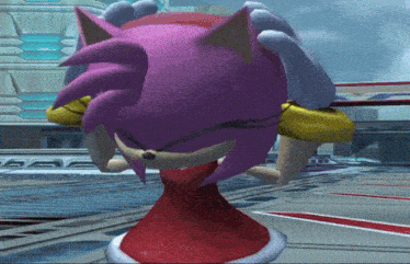 amy rose from sonic the hedgehog is standing in a video game