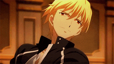 a close up of a person 's face with a yellow haired anime character .