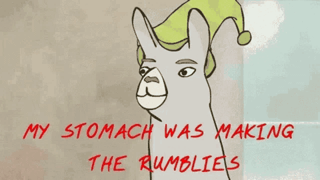 a cartoon llama wearing a red hat and mustache says carl !